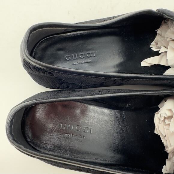 Gucci Jordaan GG Horsebit Velvet Loafers Flats - Picture 12 of 13
